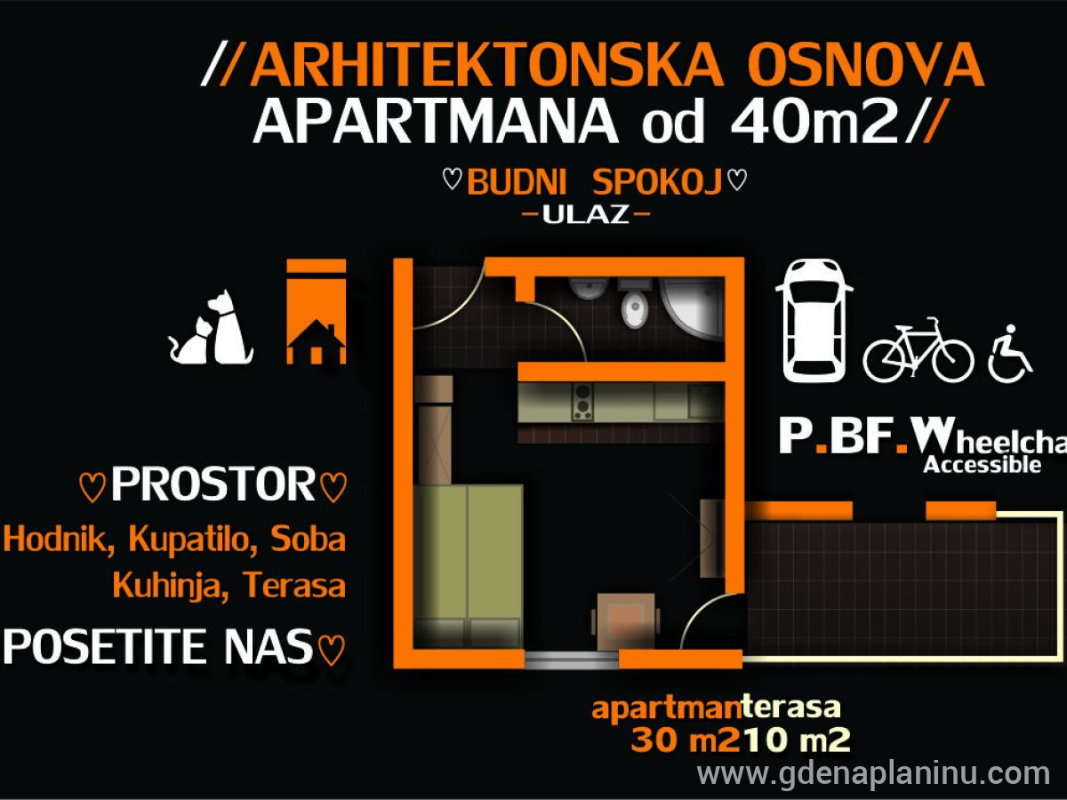 Zlatibor centar, Apartman BUDNI SPOKOJ, logement privé à Zlatibor, Serbie - Osnova apartmana
